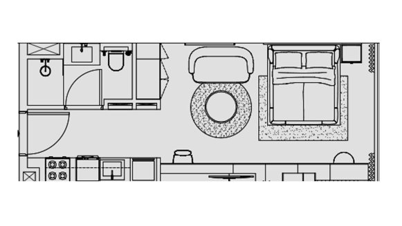 Apartment floor plan in Cove Edition 5 No. 11007 (2D)