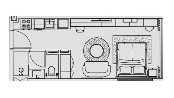 Apartment floor plan in Cove Edition 5 No. 11008 (2D)